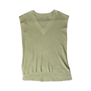 Cyrus Olive Ribbed Knit Sweater vest